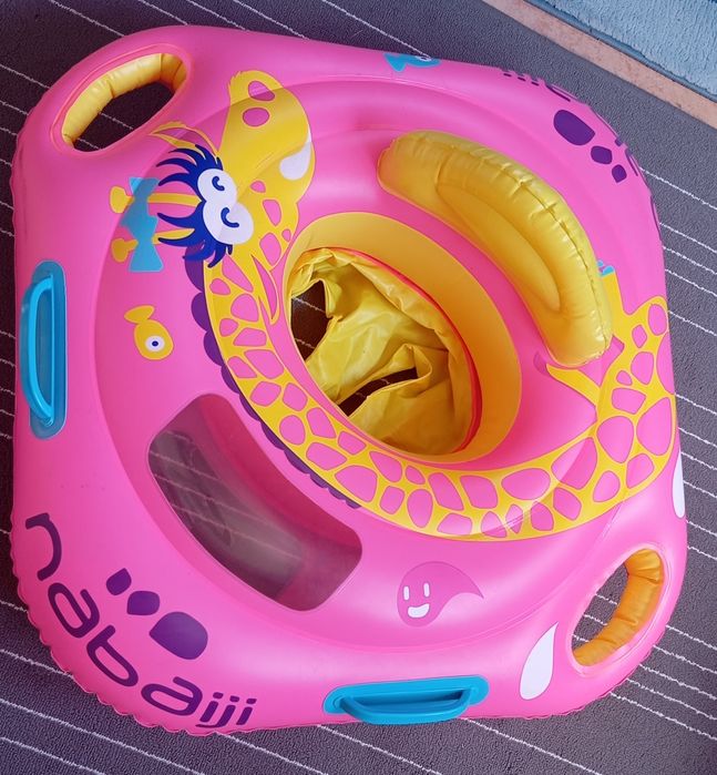 Bóia Rosa com assento para bebé