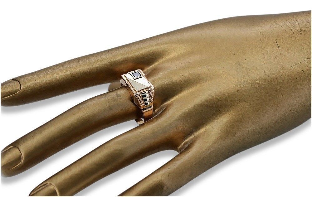 Złoty sygnet męski 14k z czerwonego złota csc005rw Onyks Gdańsk