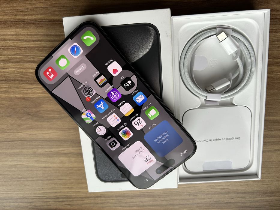 Iphone Apple 15 Pro 128GB A3102 Black/Bat90%/Bez Rat/Komplet!