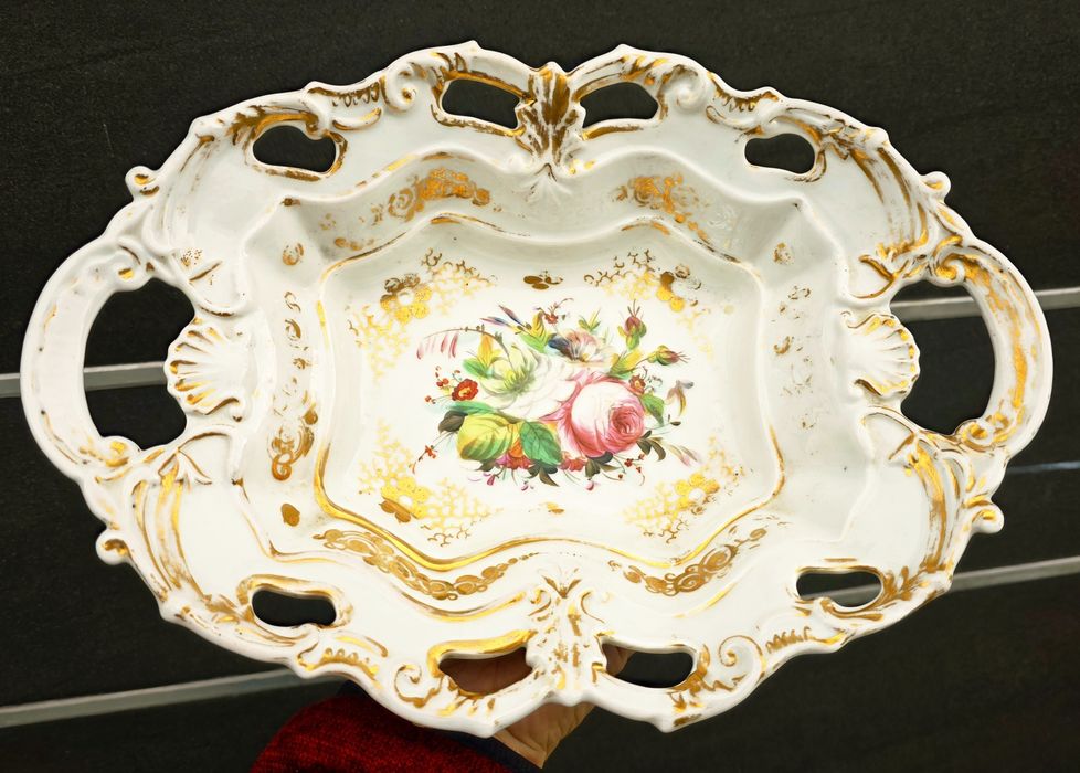 Duża, przedwojenna porcelanowa patera