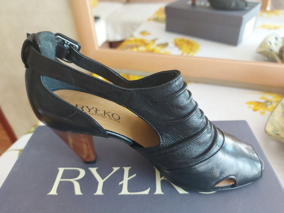 Buty ze skóry RYŁKO 37 - Stan idealny.  Obcas 8,5 cm