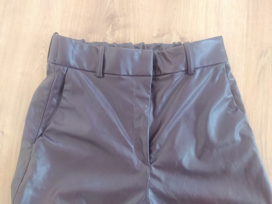 H&M жіночі штани екошкіра бордо