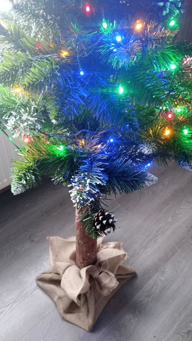 Choinka na sosnowym pniu