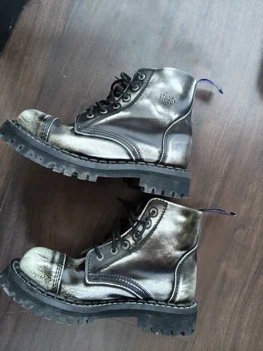 Buty STEADY´S - 6 dziurkowe - White black | czarny p/ biało | rozmiar 41