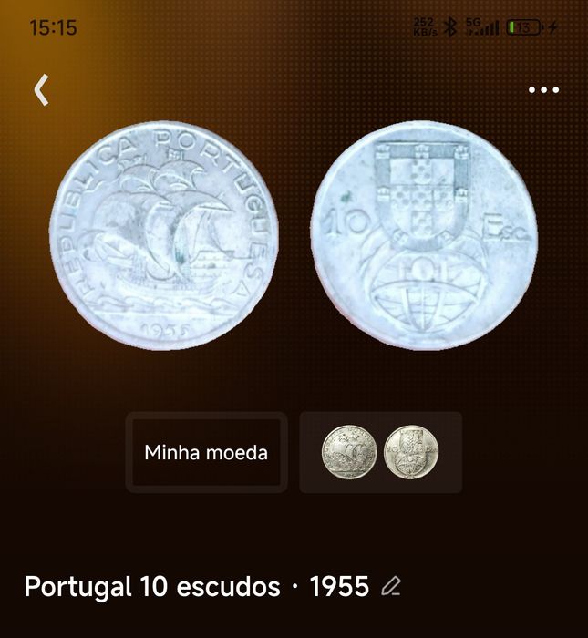Moedas antigas Portugal