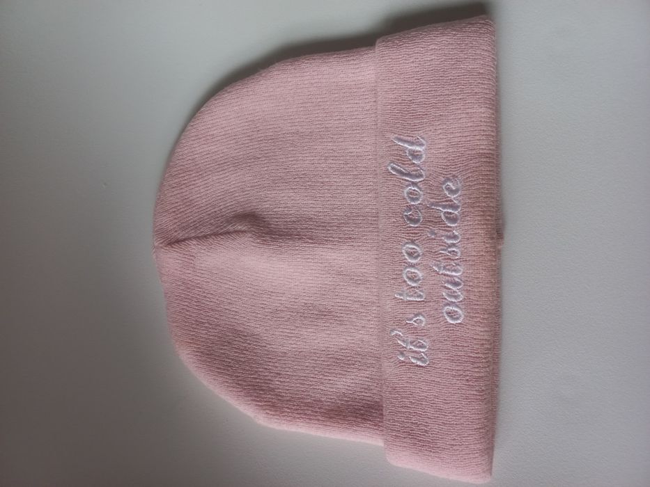 Yeah Bunny czapka beanie z napisem pudrowy róż