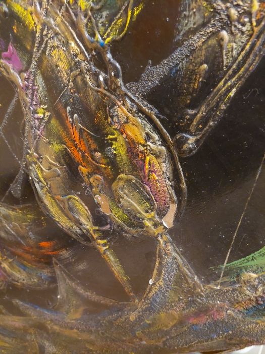 Grande quadro assinado acrílico platex ridha sadani pintura