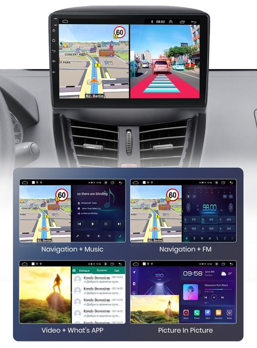 Rádio 9" android Peugeot 206+ e 207 de 2006 a 2015 CARPLAY GPS Novo