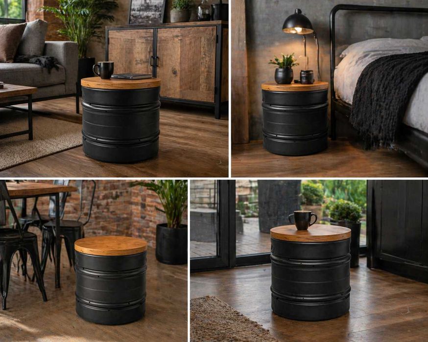 TABORET | PUFA | Stolik kawowy LOFT | stół wysoki | salon | ogród | warsztat