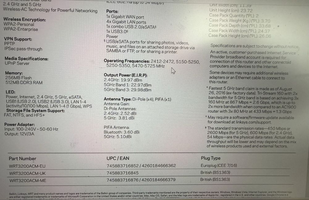 Linksys WRT3200ACM access point router stan idealny