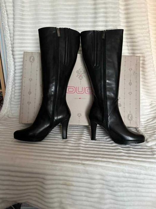 Kozaki DUO Geonova SZEROKA CHOLEWKA 41cm całe z naturalnej skóry 37