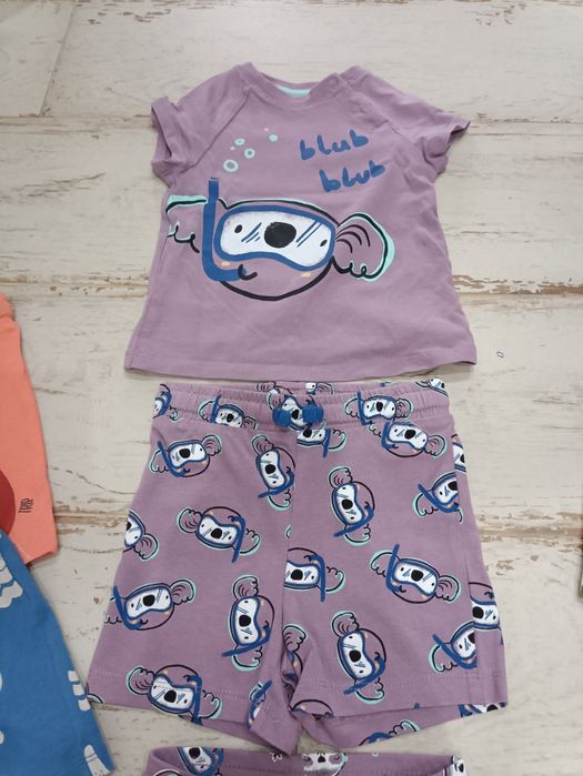 Krótkie spodenki koszulka paka 80cm 9-12m