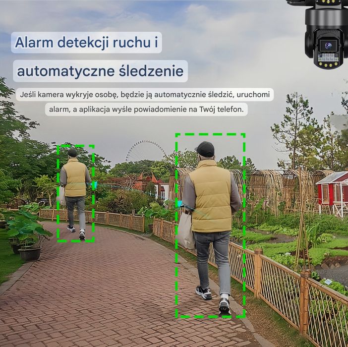 Kamera z 3 obiektywami 15MP IP66 Obrotowa na kartę SIM 4G
