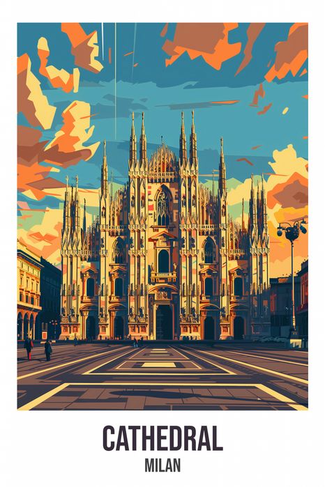 Plakat 20x30cm Cathedral, Milan