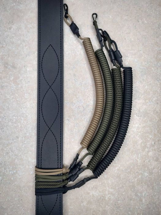 Шнур страхувальний/страховочный петля-карабін/тренчик олива/чорний інш