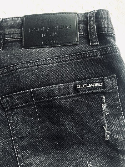 Spodnie Dsquared2 czarne przecierane jeansowe