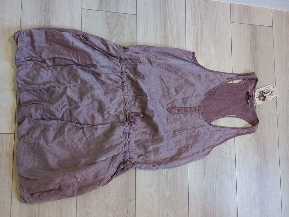 Zara trafaluc sukienka letnia jedwab S/M fioletowa