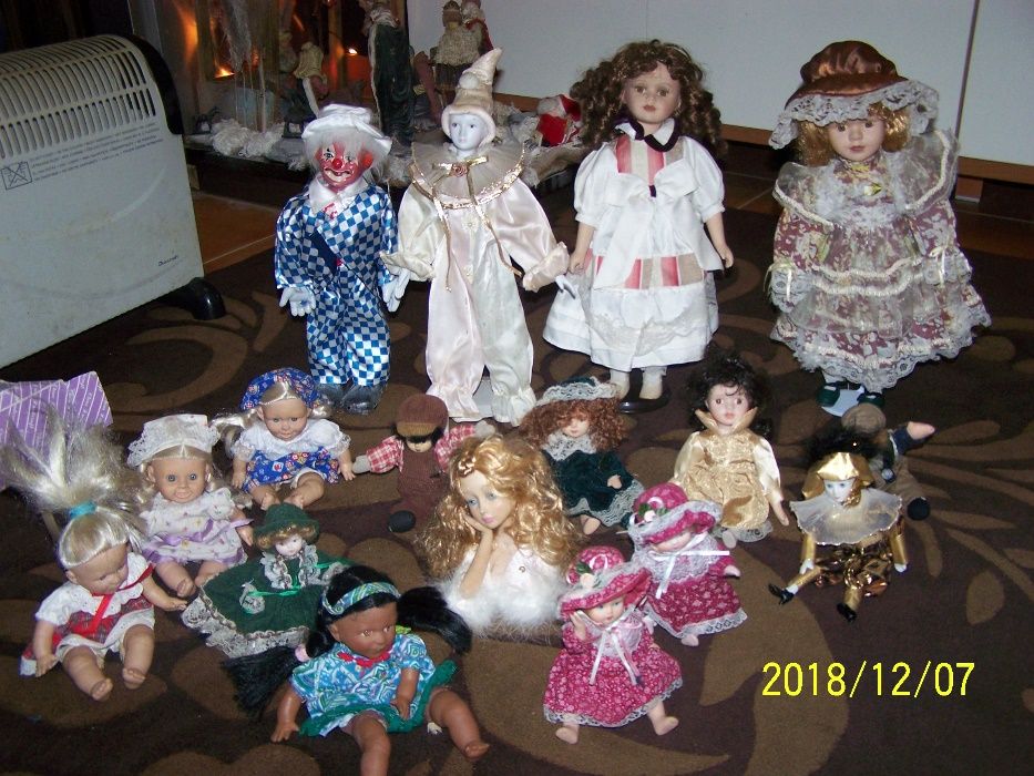 coleçao bonecas e palhaços de porcelana raros