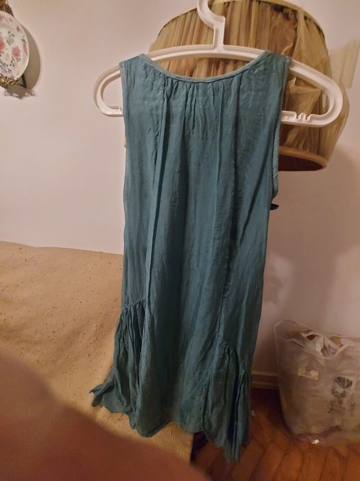 Vestido em seda e viscose