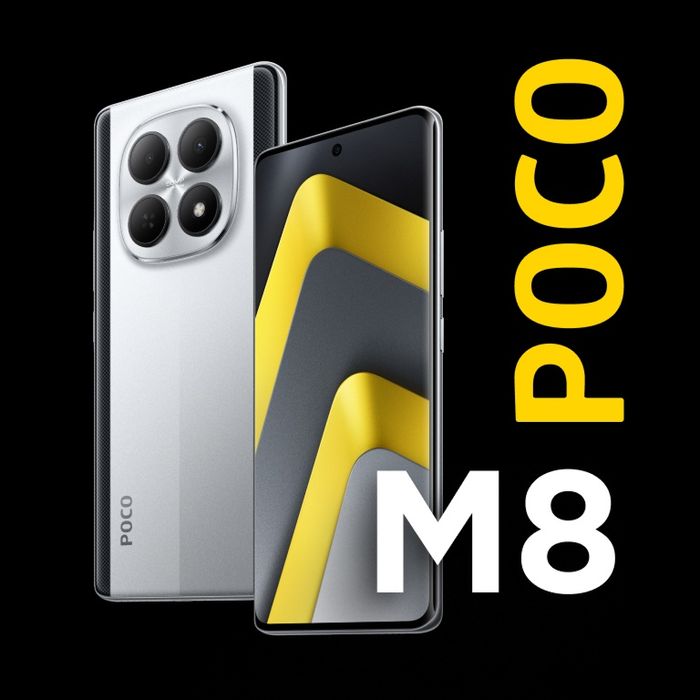 Смартфон POCO M8 5g 8/256GB Black I Silver + блок живлення + чохол