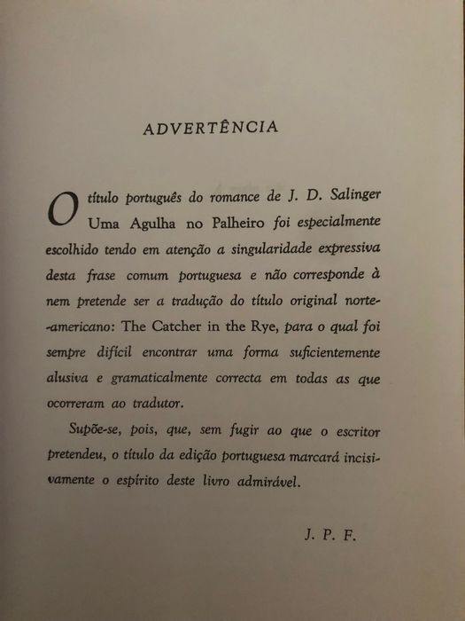 Uma Agulha no Palheiro - J. D. Salinger