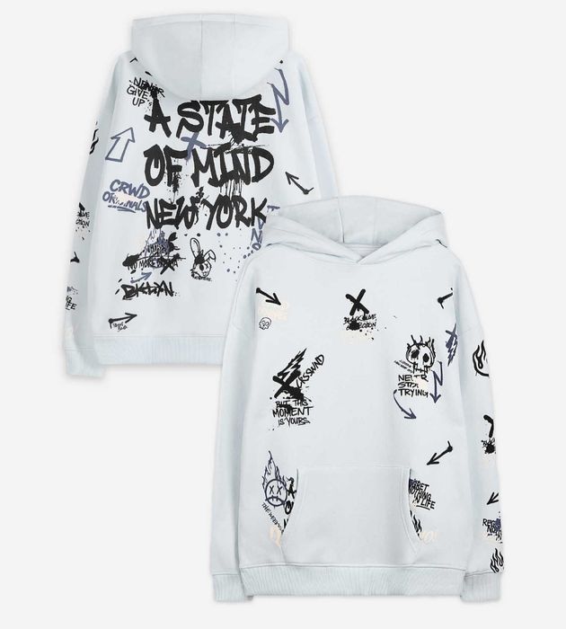 Bluza z kapturem bawełniana, ciepła