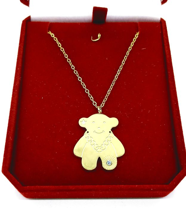 Złota Celebrytka Ze Stali Chirurgicznej + Gratis --- N83