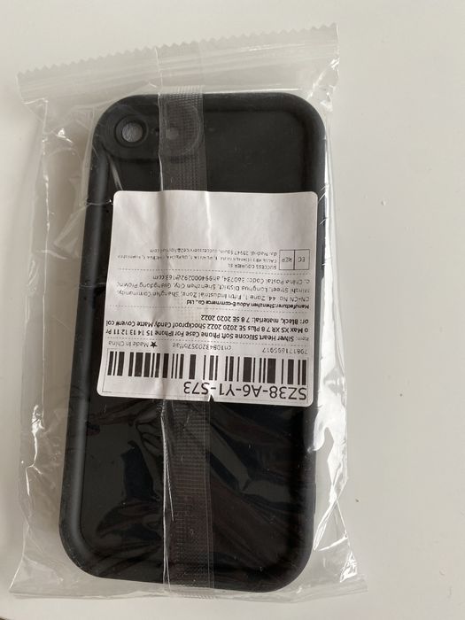 Czarne silikonowe etui case iphone 7 8 SE