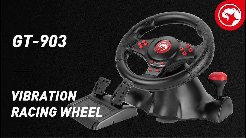 Ігрове кермо з педалями  XTRIKE ME GP-903 Game Racing Wheel 180°
