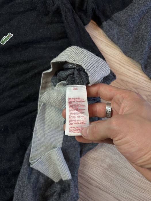 Lacoste Męski M Wełniany Sweter Wool Sweater Old money Casual