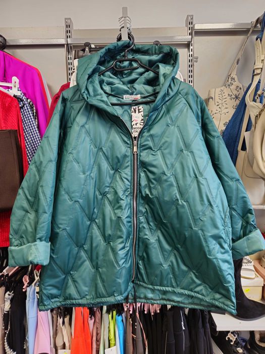 Kurtka przejściowa zielona pikowana plus size Italy !!!