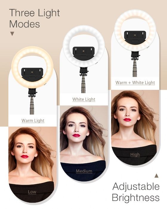 Selfie stick comando / anel de iluminação BlitzWolf BW-BS8 Pro SELA