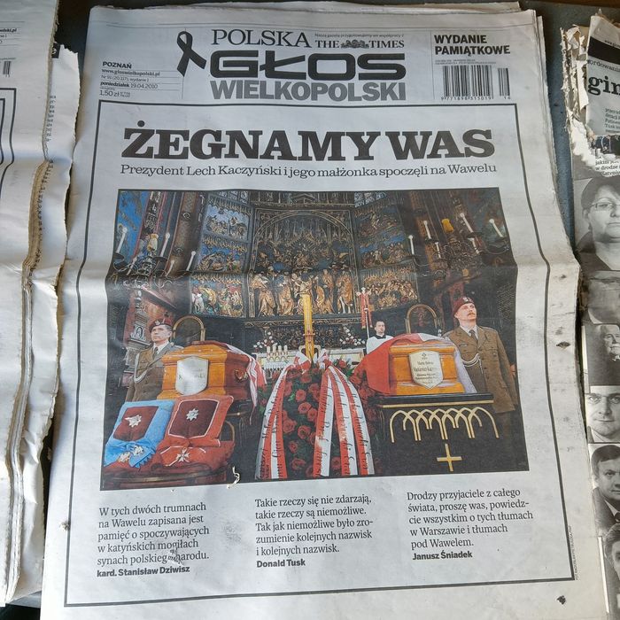 Kolekcja 3 dzienników głos Wielkopolski lot do Smoleńska