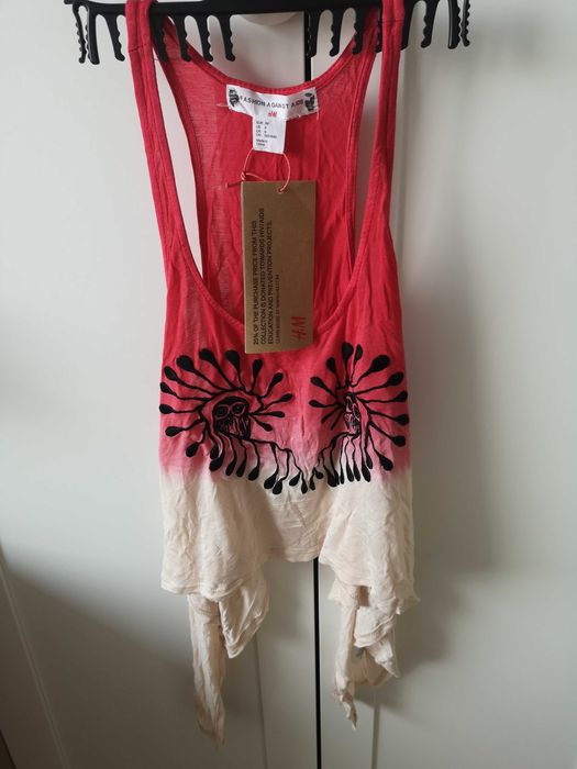 H&M Against Aids festiwal asymertyczny top aztec new 36/S