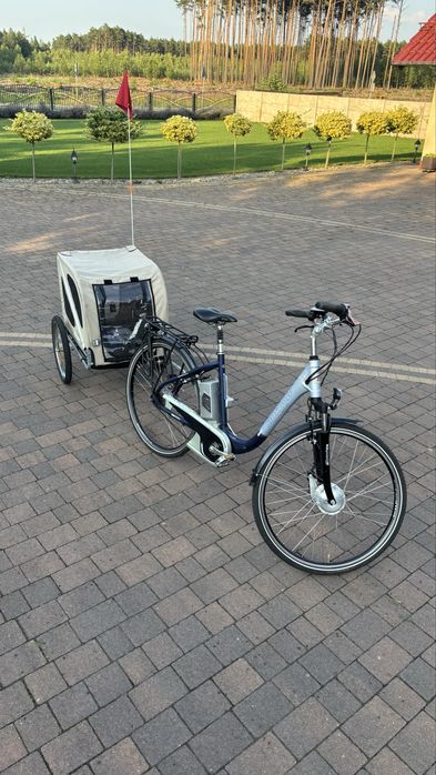 Rower elektryczny 28 calii damka z przyczepką