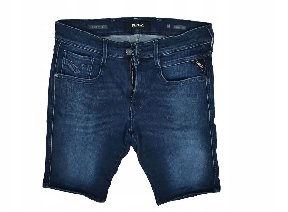Replay Anbass Short Męskie Spodenki Jeansowe 30 Hyperxflex