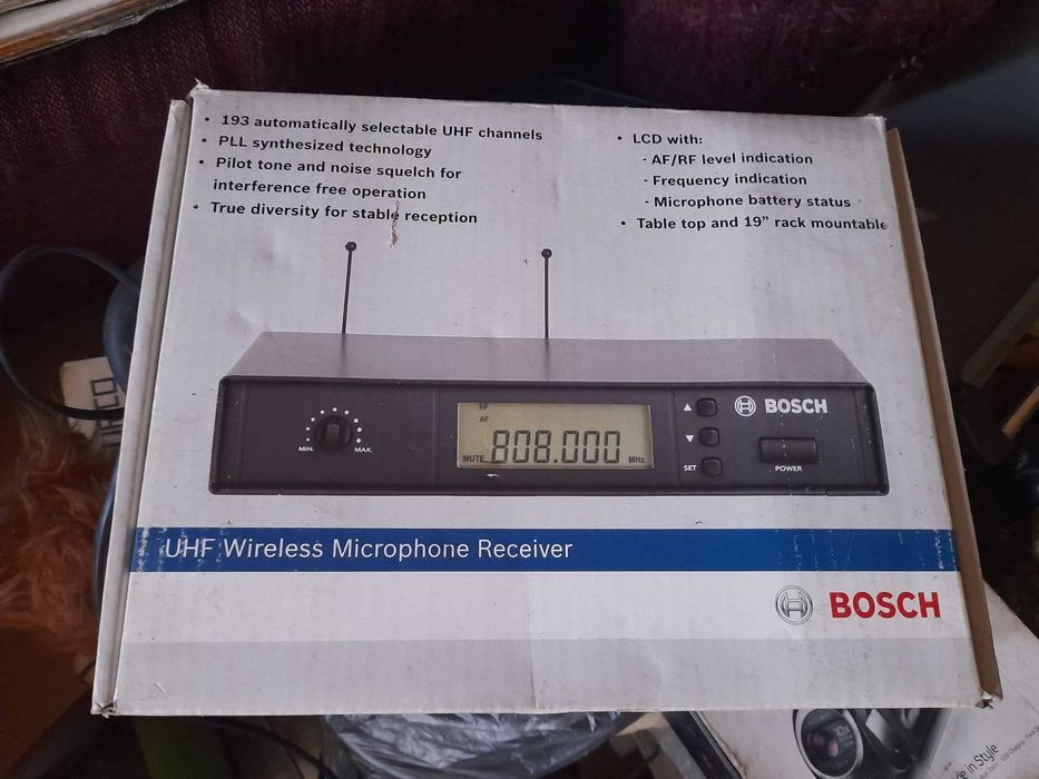 conjunto wireless microfone receiver e microfone bosch