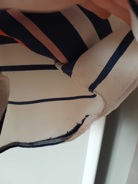 biala bluzka w paski t-shirt z krótkim rękawem 40 42XL pasy t-shirt