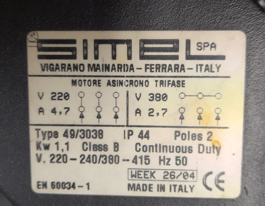 Silnik elektryczny 1.1kw używany w pełni sprawny