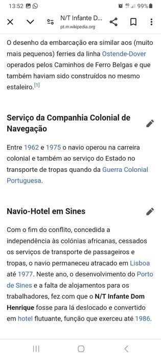 Paquete Infante Dom Henrique (Ementa)