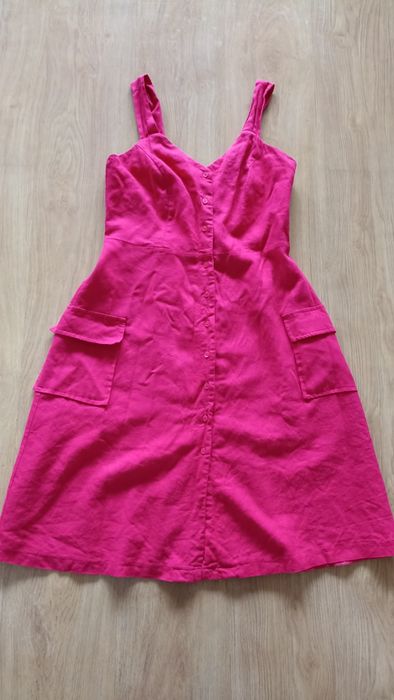 Letnia lniana sukienka na ramiączkach TU rozmiar 12