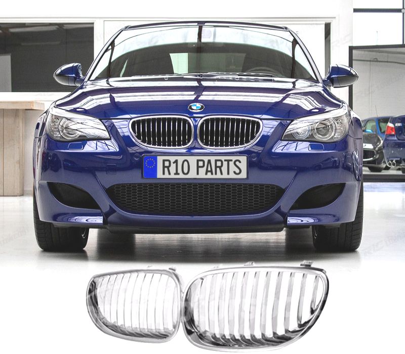 GRELHAS FRONTAIS BMW E60 E61 03-10 CROMADAS