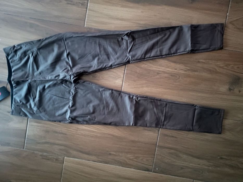 Spodnie leginsy damskie latex eko skóra l/xl nowe brązowe czekoladowe