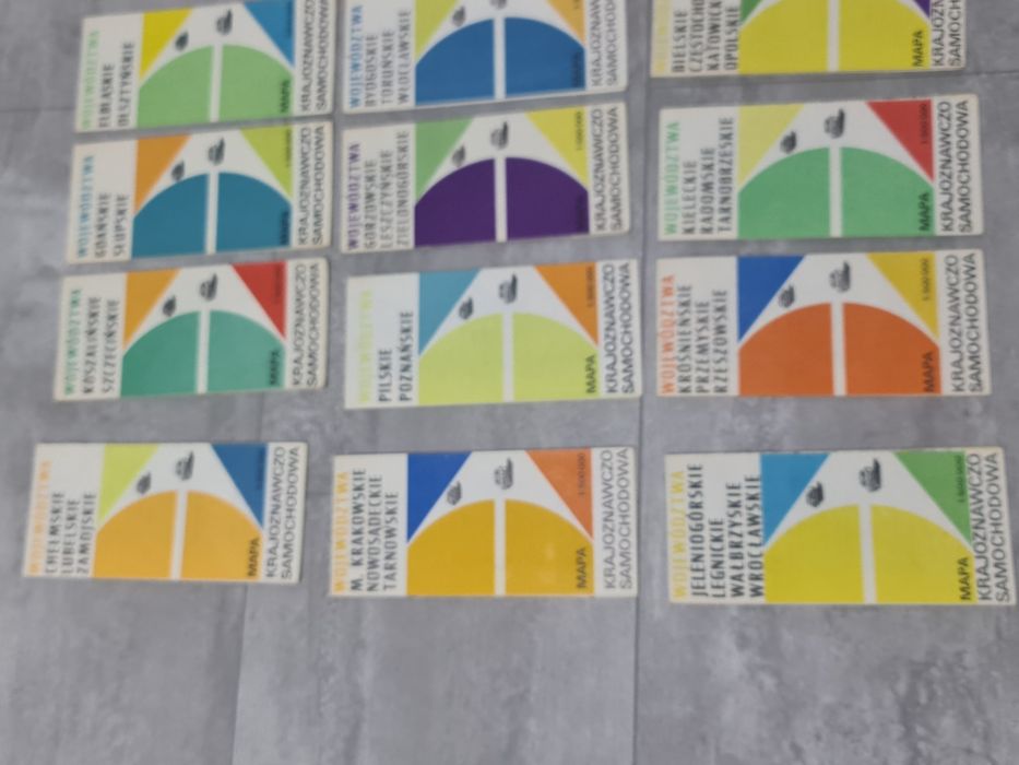 Stare Mapy województw PRL 16 sztuk komplet