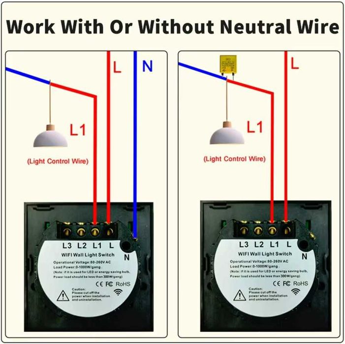 Interruptor inteligente WiFi Touch controlo por telemóvel, programável430582842314598404