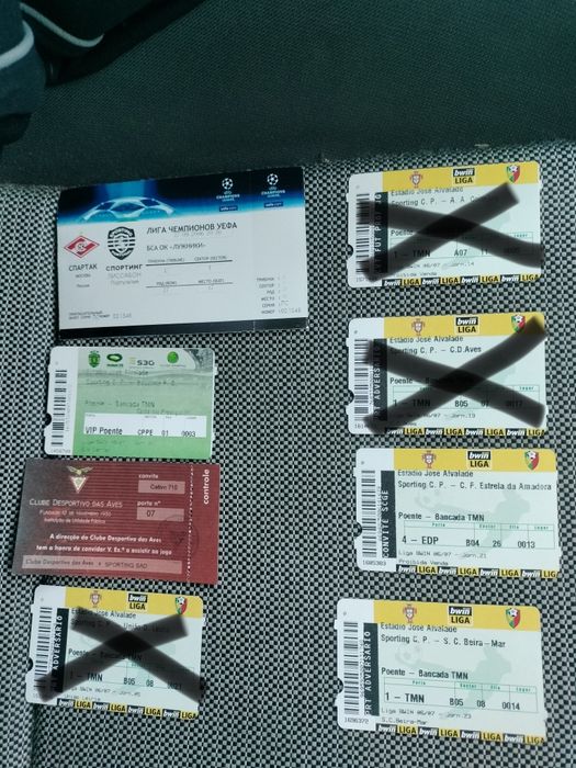 Bilhetes Antigos jogos Sporting