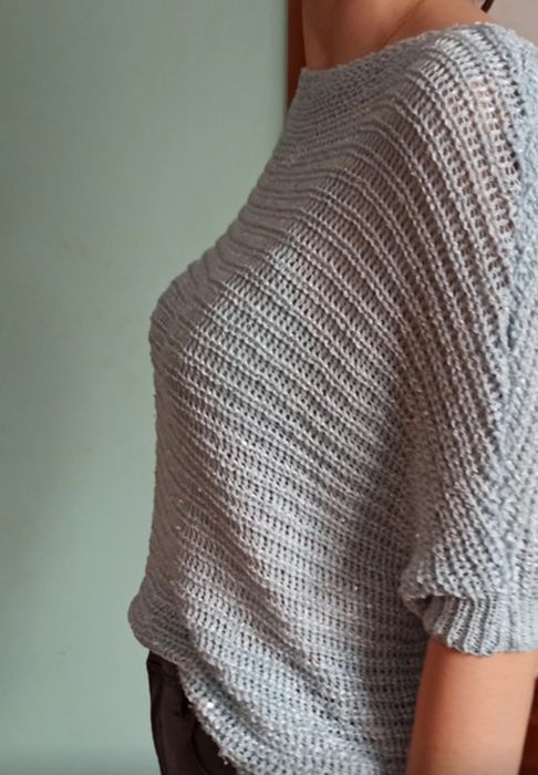 Sweter damski nietoperz rękawy 3/4