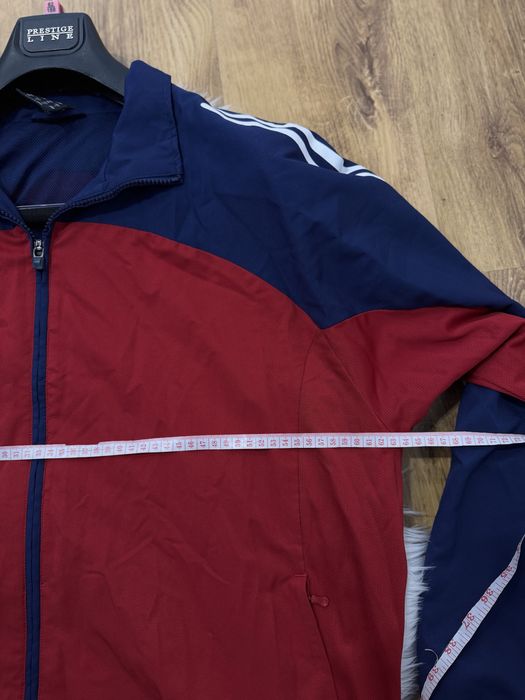 Czerwono granatowa kurtka oversize  wiatrówka męska XL/2XL Adidas