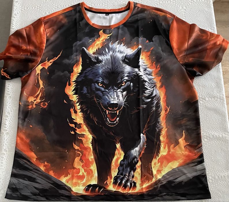 Koszulka 3D „Zły Wilk” XXL z krótkim rękawem