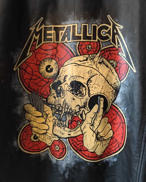 Custom Kurtka Skórzna Oversize Płaszcz Metallica